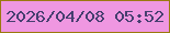 文字の大きさ：2、枠の色：9b790e、背景の色：ef97e1、文字の色：463f70 無料ブログパーツのブログ時計