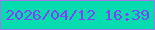 文字の大きさ：5、枠の色：9b79e8、背景の色：04dcaf、文字の色：8141f6 無料ブログパーツのブログ時計