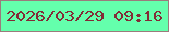 文字の大きさ：1、枠の色：9b7b7c、背景の色：64ffac、文字の色：832b37 無料ブログパーツのブログ時計