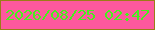 文字の大きさ：5、枠の色：9b7c17、背景の色：fd589e、文字の色：46ef1d 無料ブログパーツのブログ時計