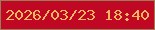 文字の大きさ：1、枠の色：9b7c57、背景の色：c00723、文字の色：fab65c 無料ブログパーツのブログ時計