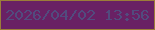文字の大きさ：1、枠の色：9b7d39、背景の色：692164、文字の色：524b7e 無料ブログパーツのブログ時計