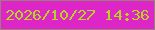 文字の大きさ：5、枠の色：9b7d79、背景の色：dd25c8、文字の色：b6d51e 無料ブログパーツのブログ時計