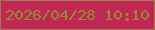 文字の大きさ：4、枠の色：9b7e4c、背景の色：c12654、文字の色：938e2b 無料ブログパーツのブログ時計