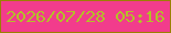 文字の大きさ：2、枠の色：9b8002、背景の色：f23c8c、文字の色：b3bf29 無料ブログパーツのブログ時計