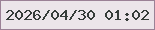文字の大きさ：1、枠の色：9b8196、背景の色：ece5ea、文字の色：363c39 無料ブログパーツのブログ時計