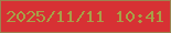 文字の大きさ：2、枠の色：9b8250、背景の色：d73134、文字の色：a7a047 無料ブログパーツのブログ時計