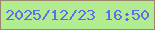 文字の大きさ：4、枠の色：9b846b、背景の色：b1ed90、文字の色：606ced 無料ブログパーツのブログ時計