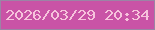文字の大きさ：1、枠の色：9b84a5、背景の色：c953a6、文字の色：f6c3dc 無料ブログパーツのブログ時計