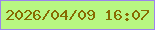 文字の大きさ：3、枠の色：9b84ed、背景の色：b8f782、文字の色：876b00 無料ブログパーツのブログ時計