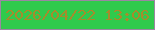 文字の大きさ：2、枠の色：9b86a2、背景の色：30ca4c、文字の色：a68b2c 無料ブログパーツのブログ時計