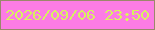 文字の大きさ：3、枠の色：9b876a、背景の色：fc7ce4、文字の色：d8f260 無料ブログパーツのブログ時計