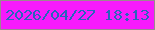 文字の大きさ：2、枠の色：9b888f、背景の色：f71afc、文字の色：2865bc 無料ブログパーツのブログ時計
