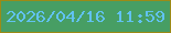 文字の大きさ：3、枠の色：9b8a17、背景の色：479e64、文字の色：61c2f1 無料ブログパーツのブログ時計