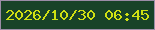 文字の大きさ：5、枠の色：9b8da7、背景の色：184328、文字の色：cfe013 無料ブログパーツのブログ時計