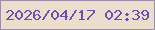 文字の大きさ：5、枠の色：9b8ea6、背景の色：ecddcc、文字の色：6950b7 無料ブログパーツのブログ時計