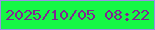 文字の大きさ：3、枠の色：9b8ee7、背景の色：16f745、文字の色：822193 無料ブログパーツのブログ時計