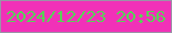 文字の大きさ：2、枠の色：9b93a7、背景の色：f131b8、文字の色：58d257 無料ブログパーツのブログ時計