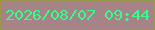 文字の大きさ：5、枠の色：9b974f、背景の色：a58386、文字の色：33ff8e 無料ブログパーツのブログ時計