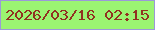 文字の大きさ：5、枠の色：9b99d8、背景の色：9bf471、文字の色：913221 無料ブログパーツのブログ時計