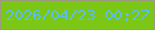 文字の大きさ：5、枠の色：9b9a7f、背景の色：7cc616、文字の色：57c0ee 無料ブログパーツのブログ時計