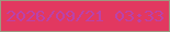 文字の大きさ：4、枠の色：9b9a80、背景の色：e23860、文字の色：ba42ab 無料ブログパーツのブログ時計