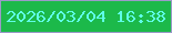 文字の大きさ：5、枠の色：9b9ac8、背景の色：1cb94a、文字の色：5ffce7 無料ブログパーツのブログ時計