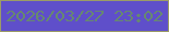 文字の大きさ：5、枠の色：9b9c66、背景の色：5f4fca、文字の色：67896f 無料ブログパーツのブログ時計