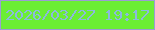 文字の大きさ：3、枠の色：9b9dd4、背景の色：6bee34、文字の色：8bb9de 無料ブログパーツのブログ時計