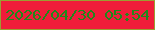 文字の大きさ：4、枠の色：9b9e32、背景の色：f01d3a、文字の色：20891b 無料ブログパーツのブログ時計