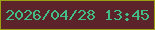 文字の大きさ：1、枠の色：9b9f11、背景の色：5c232a、文字の色：42be85 無料ブログパーツのブログ時計