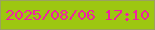 文字の大きさ：4、枠の色：9ba25f、背景の色：9dc711、文字の色：f021a2 無料ブログパーツのブログ時計