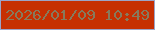 文字の大きさ：5、枠の色：9ba4c8、背景の色：c62f02、文字の色：877a5c 無料ブログパーツのブログ時計