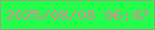 文字の大きさ：5、枠の色：9ba57a、背景の色：23fe4d、文字の色：dd8898 無料ブログパーツのブログ時計