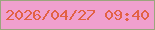 文字の大きさ：5、枠の色：9ba57d、背景の色：f0a0ce、文字の色：e26145 無料ブログパーツのブログ時計