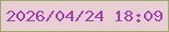 文字の大きさ：3、枠の色：9bab6a、背景の色：e8cfd4、文字の色：a43db1 無料ブログパーツのブログ時計