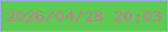 文字の大きさ：4、枠の色：9babe5、背景の色：5dca54、文字の色：c57c94 無料ブログパーツのブログ時計