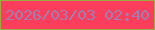文字の大きさ：2、枠の色：9bac40、背景の色：fd3d5c、文字の色：9f7eb1 無料ブログパーツのブログ時計