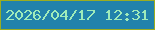 文字の大きさ：5、枠の色：9bad21、背景の色：2182ab、文字の色：9febba 無料ブログパーツのブログ時計