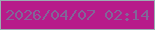 文字の大きさ：5、枠の色：9badb2、背景の色：b71b8a、文字の色：826698 無料ブログパーツのブログ時計