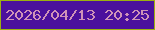 文字の大きさ：5、枠の色：9bb010、背景の色：4b109d、文字の色：cf93b8 無料ブログパーツのブログ時計
