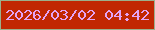 文字の大きさ：2、枠の色：9bb08c、背景の色：c12702、文字の色：e3a4f5 無料ブログパーツのブログ時計