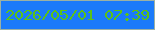 文字の大きさ：1、枠の色：9bb1a4、背景の色：1b7afa、文字の色：5bc216 無料ブログパーツのブログ時計