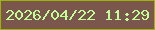 文字の大きさ：5、枠の色：9bb504、背景の色：7b564d、文字の色：bfff95 無料ブログパーツのブログ時計