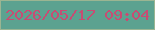 文字の大きさ：3、枠の色：9bb592、背景の色：5ca290、文字の色：c84c73 無料ブログパーツのブログ時計