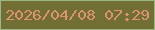 文字の大きさ：2、枠の色：9bb786、背景の色：716f33、文字の色：dd9273 無料ブログパーツのブログ時計