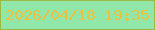 文字の大きさ：1、枠の色：9bb943、背景の色：91e6a9、文字の色：edc040 無料ブログパーツのブログ時計