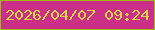 文字の大きさ：3、枠の色：9bba0d、背景の色：cb2f87、文字の色：dad545 無料ブログパーツのブログ時計