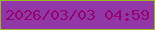 文字の大きさ：5、枠の色：9bba1e、背景の色：9137a6、文字の色：95036f 無料ブログパーツのブログ時計