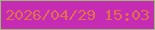 文字の大きさ：4、枠の色：9bba75、背景の色：c52cb3、文字の色：de6f4f 無料ブログパーツのブログ時計